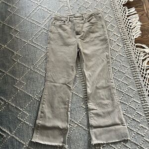 Good American Light Gray Cropped Boot Jeans